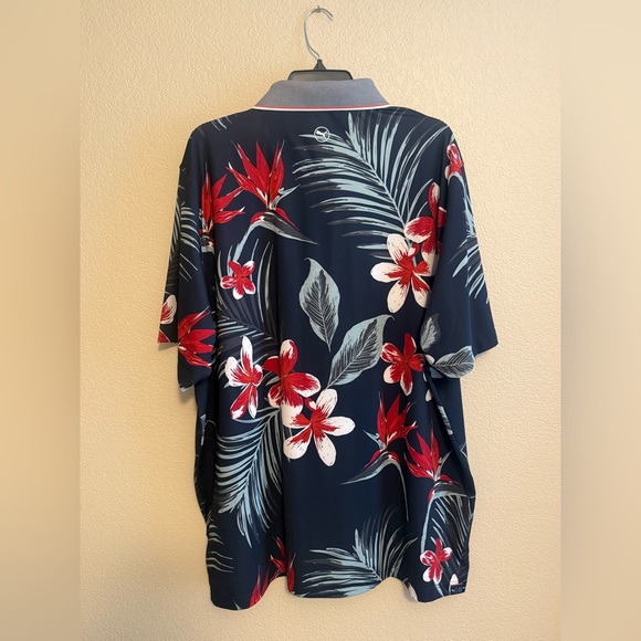 PUMA Men's MATTR Luau Golf Polo Size XXL in Blue/White/Red Floral NWT - Picture 7 of 10